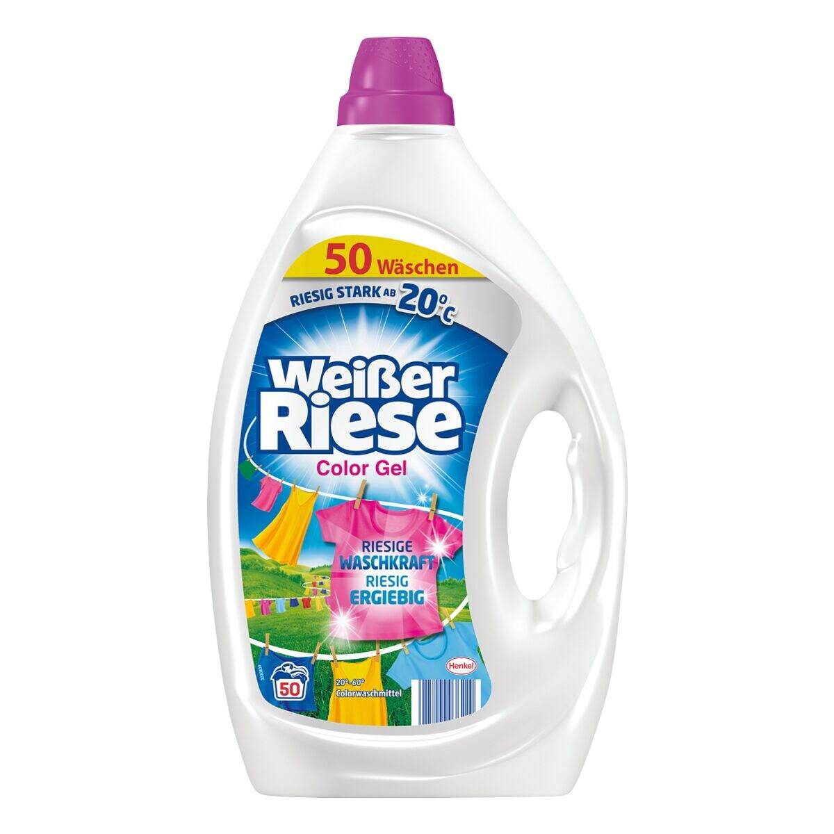 Weißer Riese Farbwaschmittel »Weißer Riese Color Gel« 50 WL, 2,25 Liter