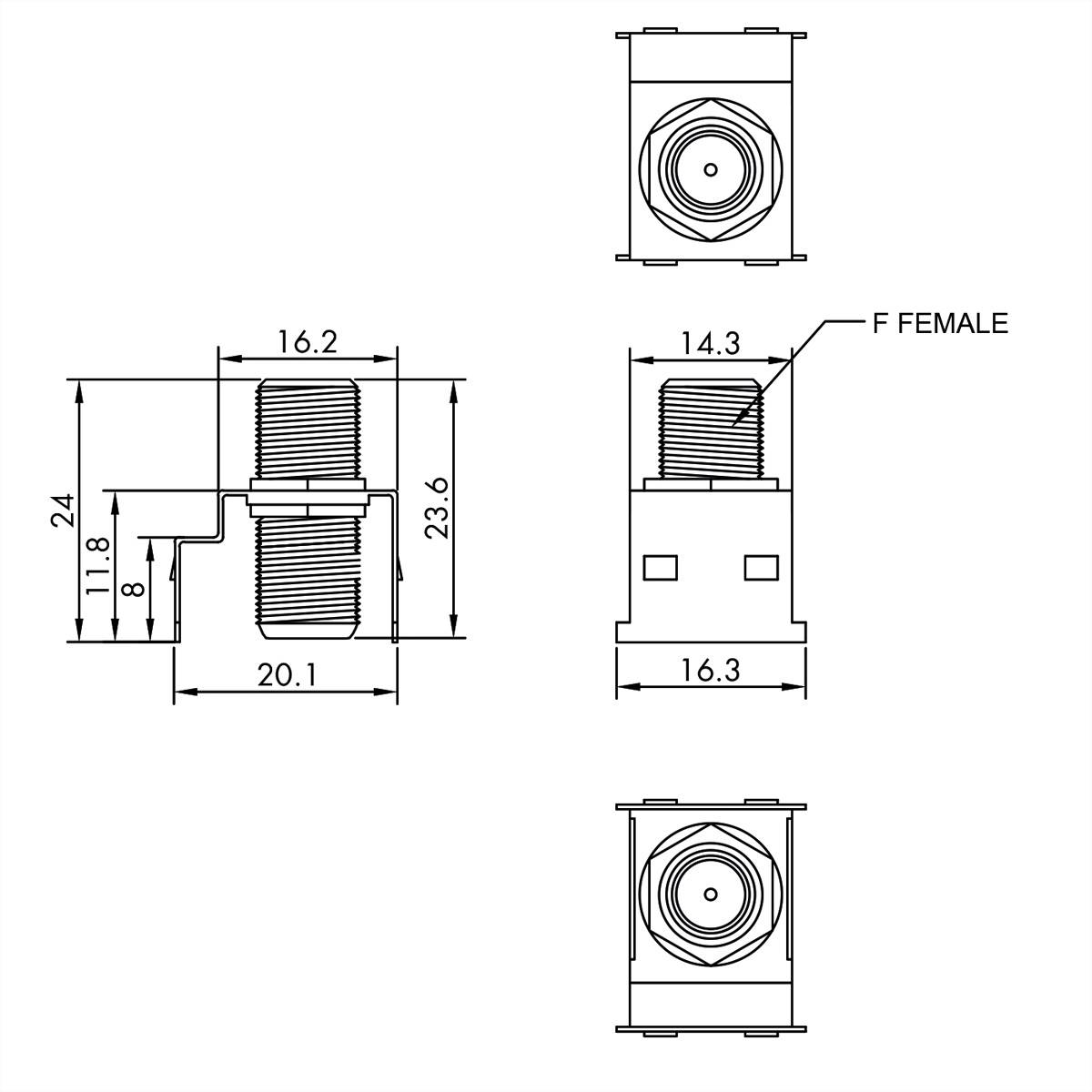 Roline RCA-Keystone-Kupplung, Metall, gelb