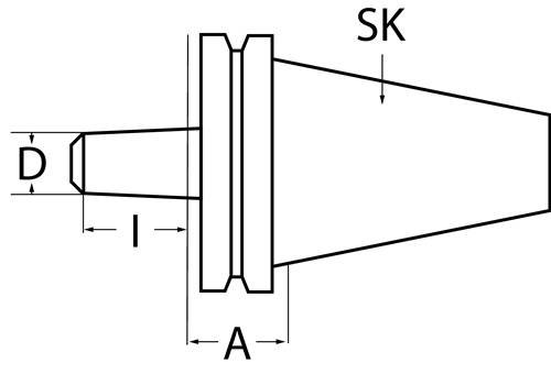 Bohrfutteraufnahme DIN 69871A B16 SK40 A.-L.25mm TECWERK