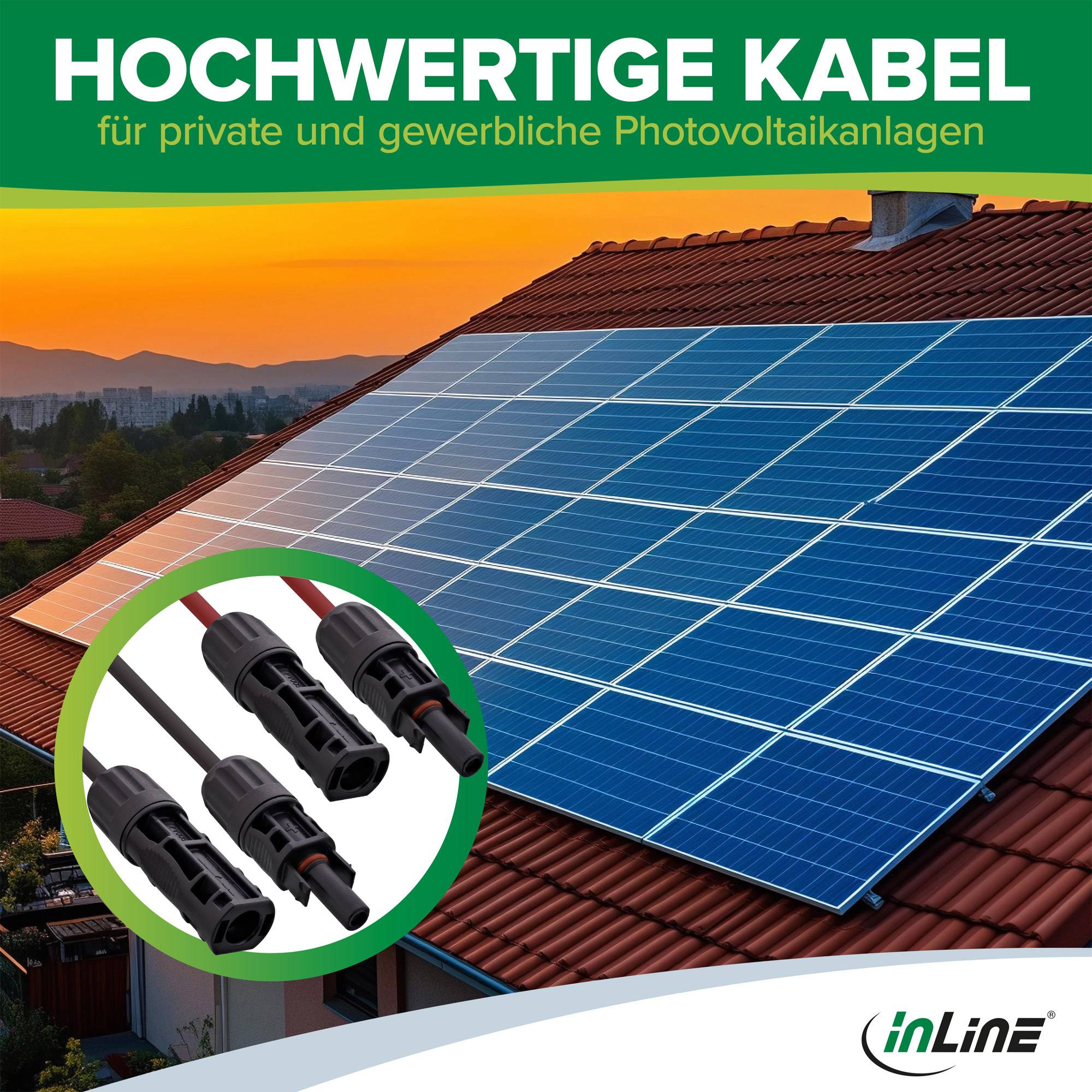 InLine® Solarkabel Verlängerungs-Set inkl. Solarstecker 4mm² schwarz/rot 5m Photovoltaik / Solar