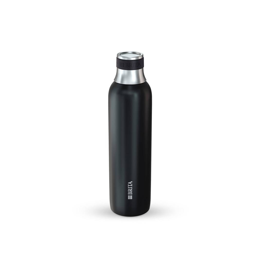 BRITA Edelstahlflasche schwarz (0,65l) für sodaTRIO
