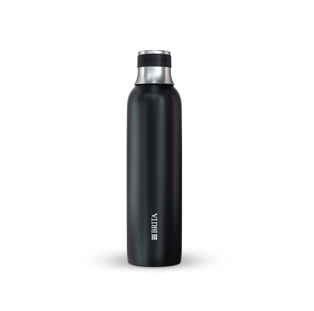 BRITA Edelstahlflasche schwarz (0,65l) für sodaTRIO