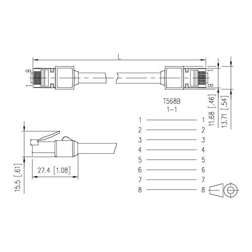 Metz Connect Ultrafl.PK VoIP 1,5 C6A26 2RJ45 sw 13084U1500-E