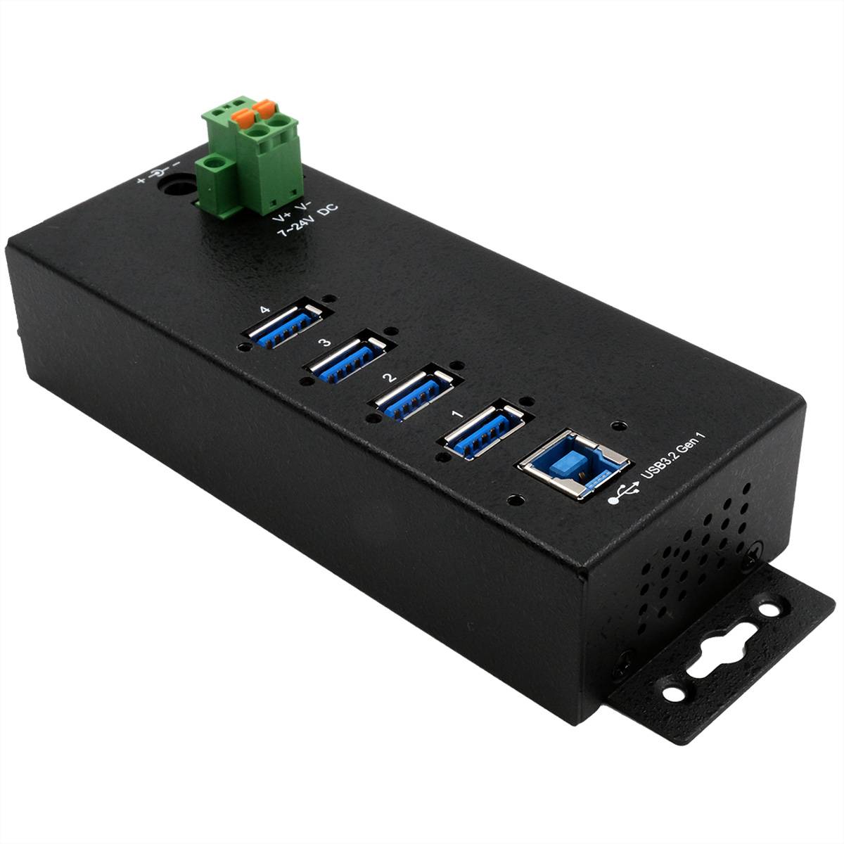 EXSYS EX-1505HMVS 4-Port USB 3.2 Gen 1 Metall Hub mit 3.0A Strom an 4 Ports