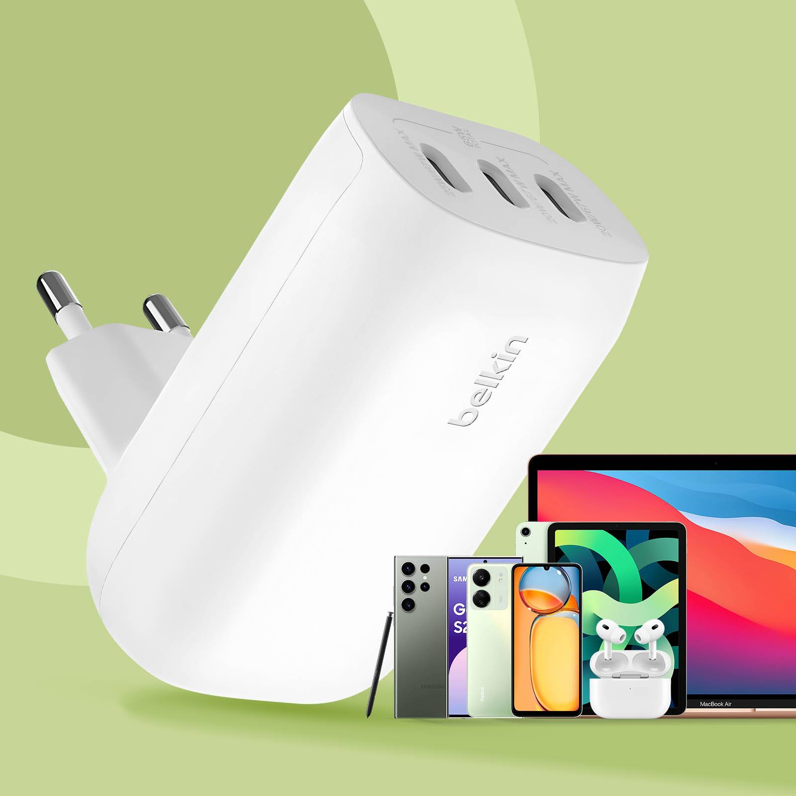 Belkin BoostCharge - Netzteil - PPS Technology - 67 Watt - 3.25 A - Power Delivery 3.1, PD 3.0, Fast Charge - 3