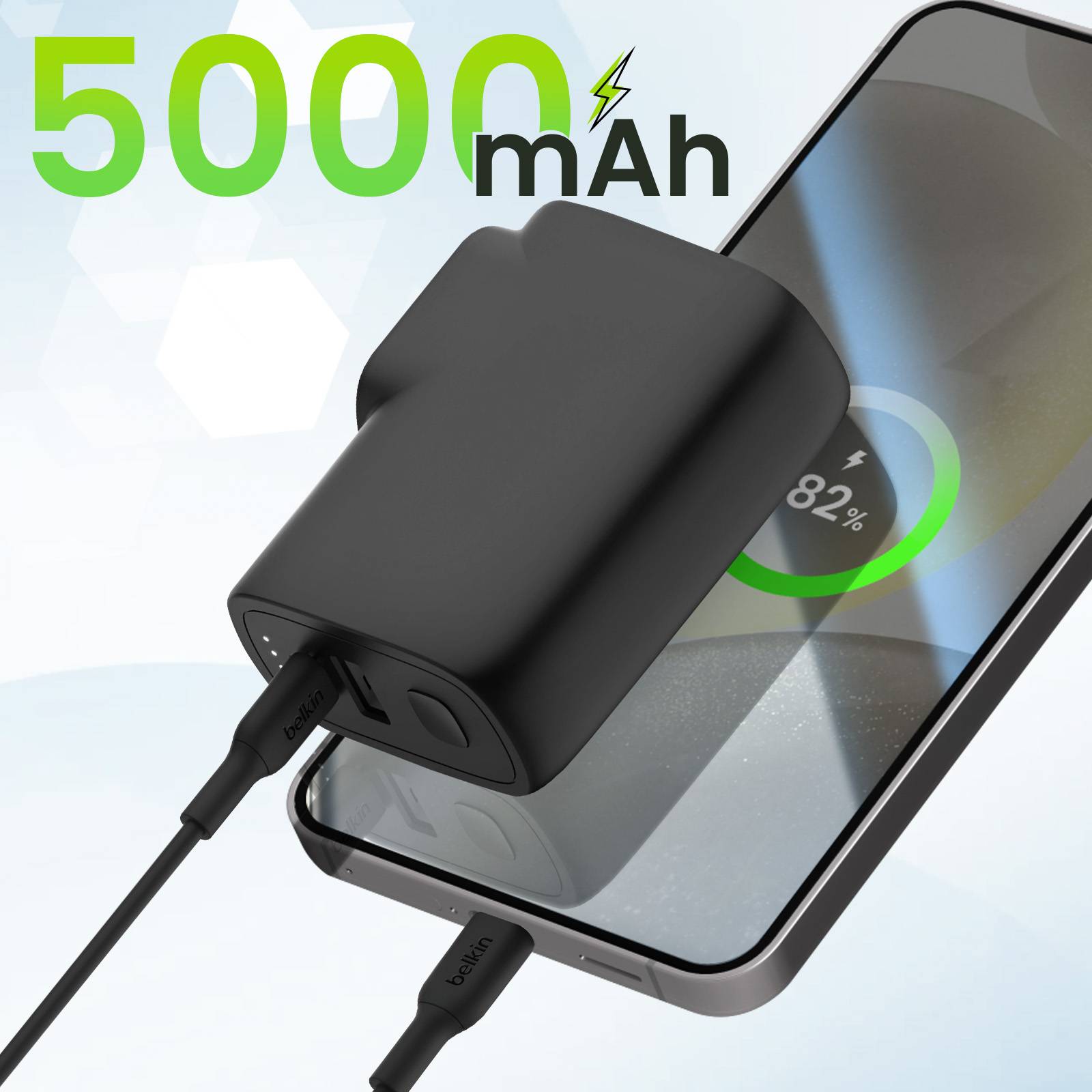 Belkin BoostCharge - Power Bank / Stromadapter - 5000 mAh - 25 Watt - Fast Charge, PD 3.0 - 2 Ausgabeanschlussstellen (U