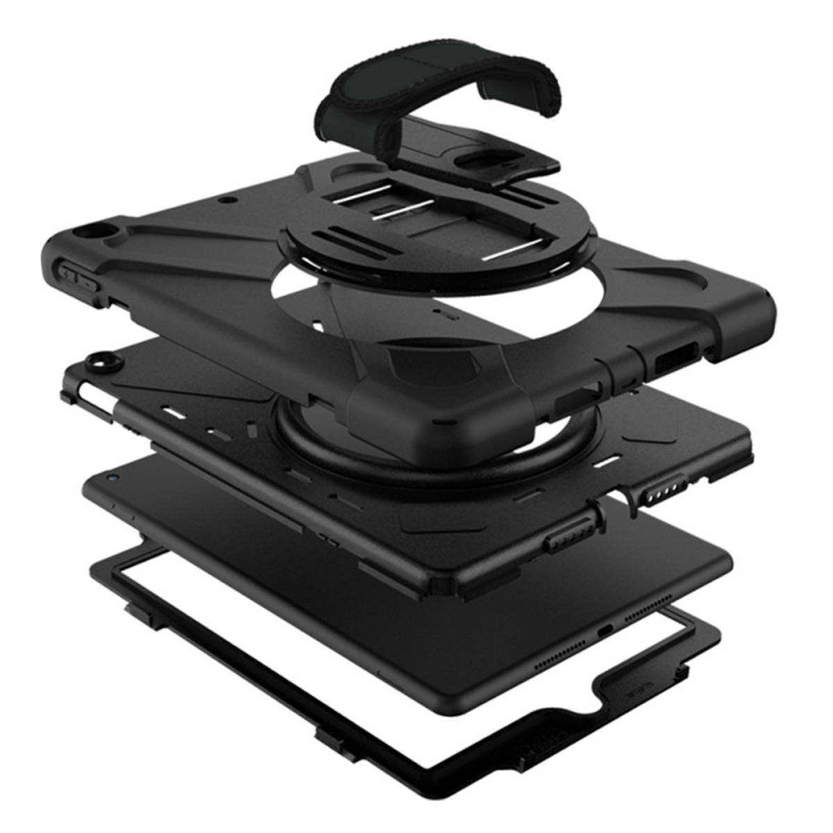 iPad Air 11 2024 / iPad Pro 11 2018 Hülle verstärkt 3M Ständer Schwarz