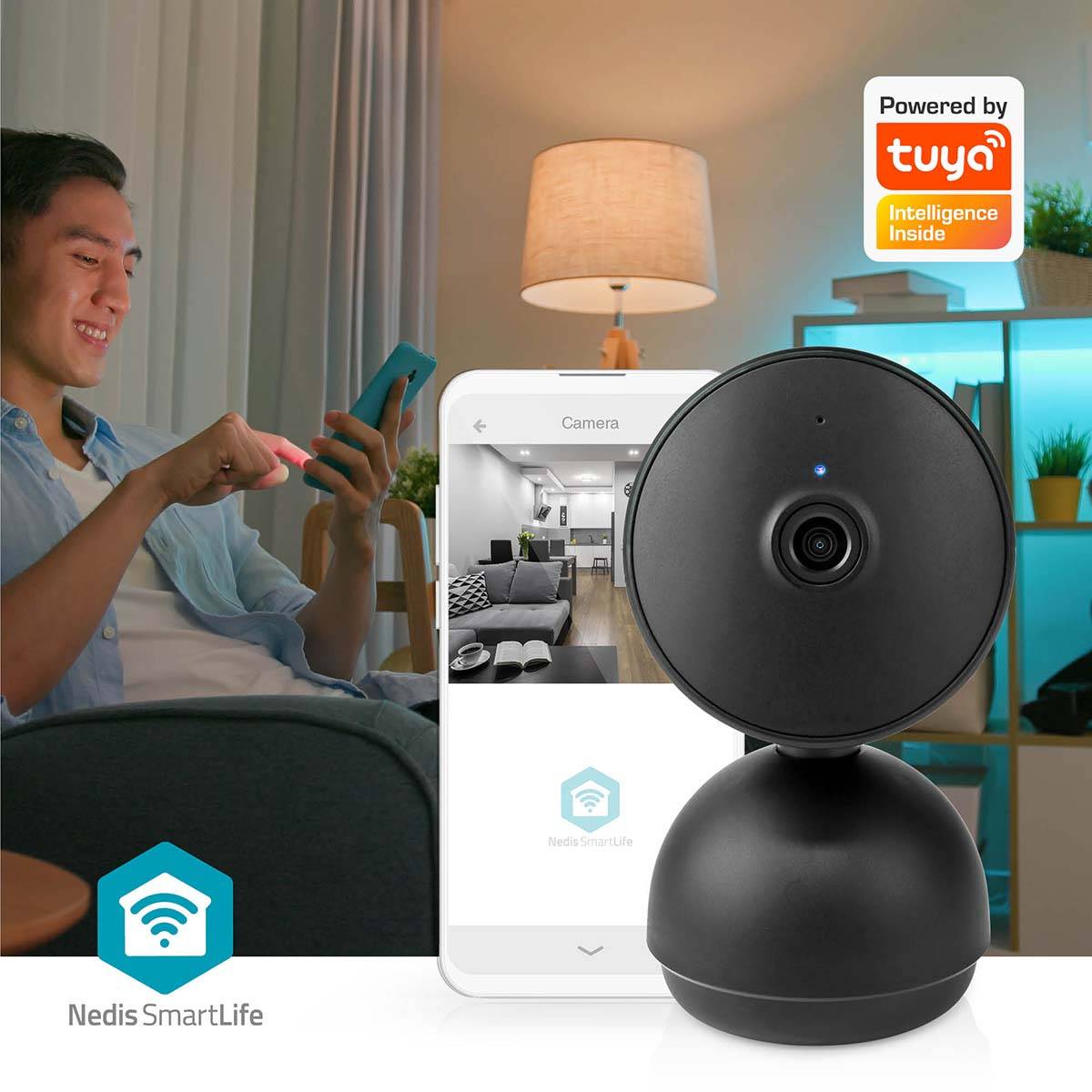 NEDIS Überwachungskamera SmartLife, WIFICI22CBK, Innen, Wi-Fi, schwarz