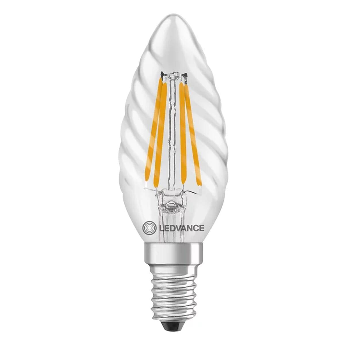 Ledvance LEDV LED Kerze 3.4-40W/827 gedreht E14 Filament klar 300°EEK D