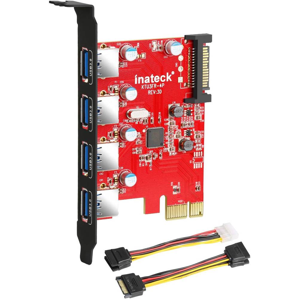 inateck USB 3.0 PCIe Karte 4 Anschlüsse 15 pin SATA Multimedia-Technik PCI Karten