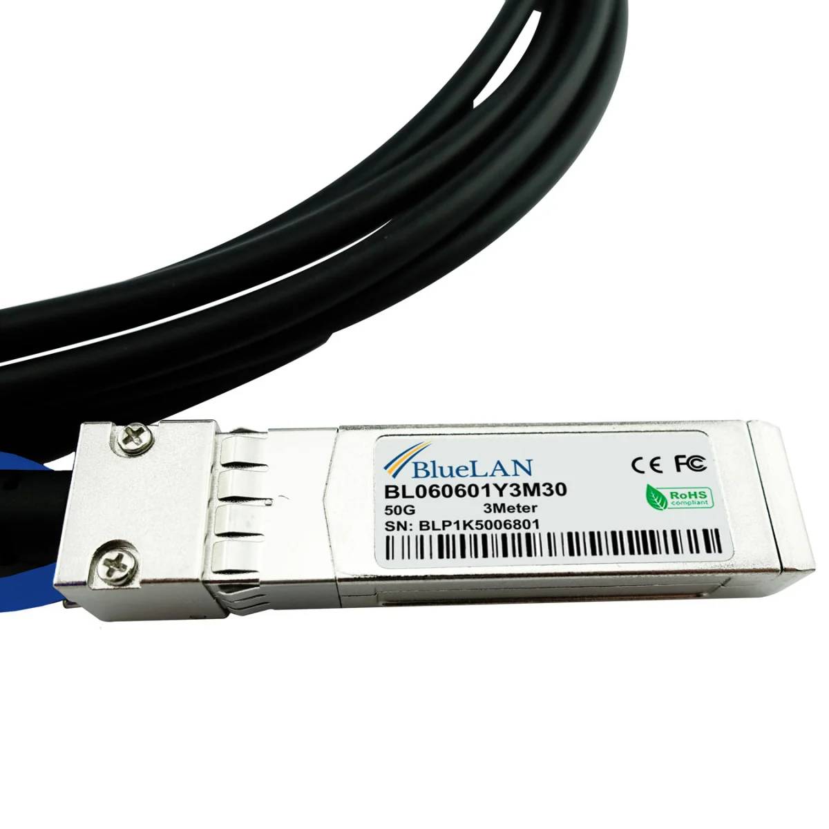 BlueOptics Alcatel-Lucent SFP-50G-C2M BlueLAN 50GBASE-CR passives SFP56 auf SFP56 Direct Attach Kabel, 2 Meter