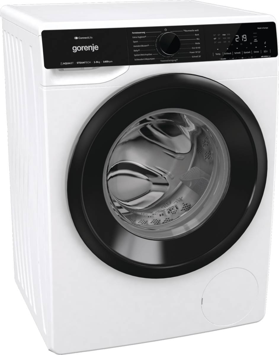 Gorenje G600 Waschvollautomat WPNA94A1TS BK070, Frontlader, 9 kg, B, 72 dB, 1300 RPM, A