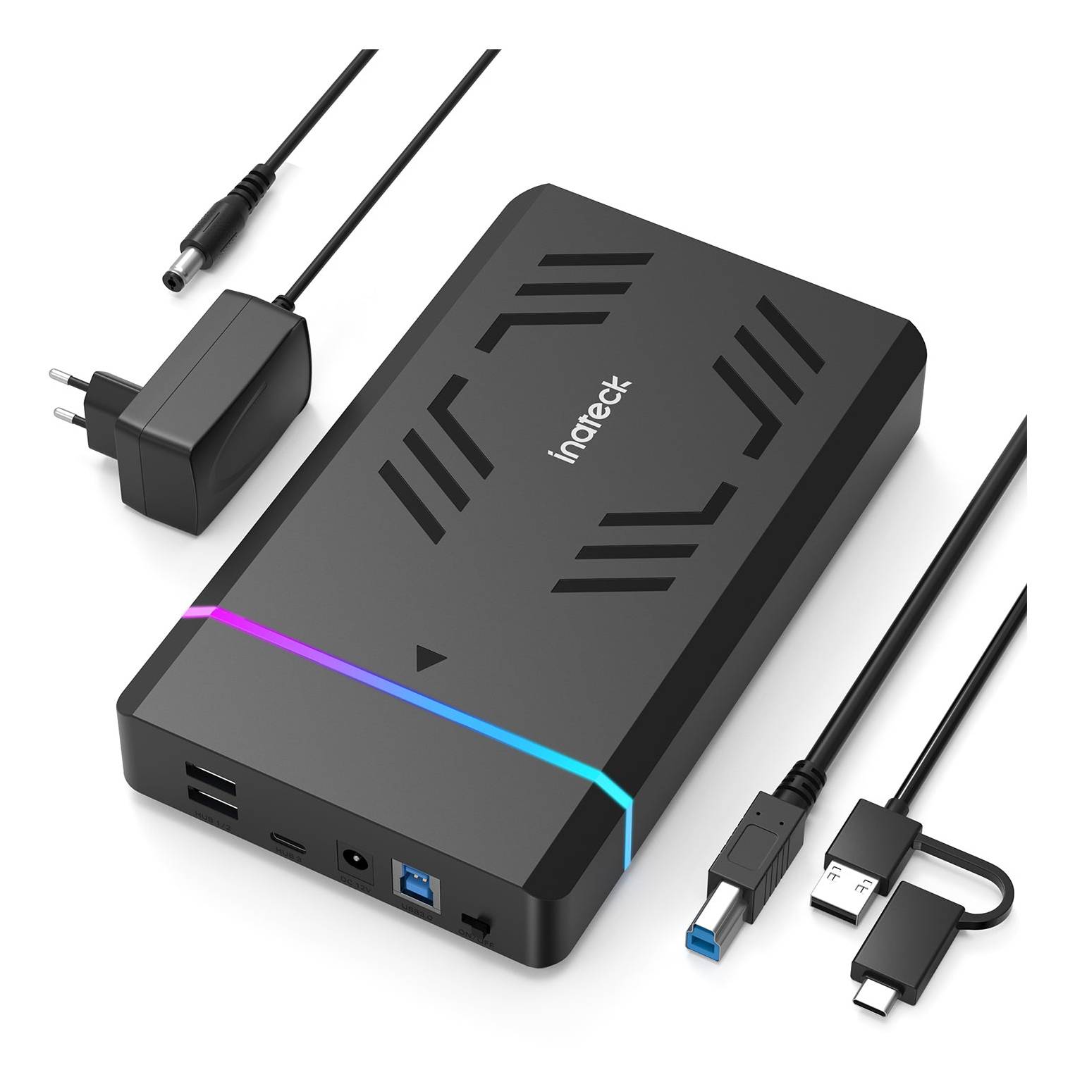inateck Festplattengeh.RGB 3.5 USB 3.0 2.5/3.5 SATA H/SSD Multimedia-Technik Externe Gehäuse