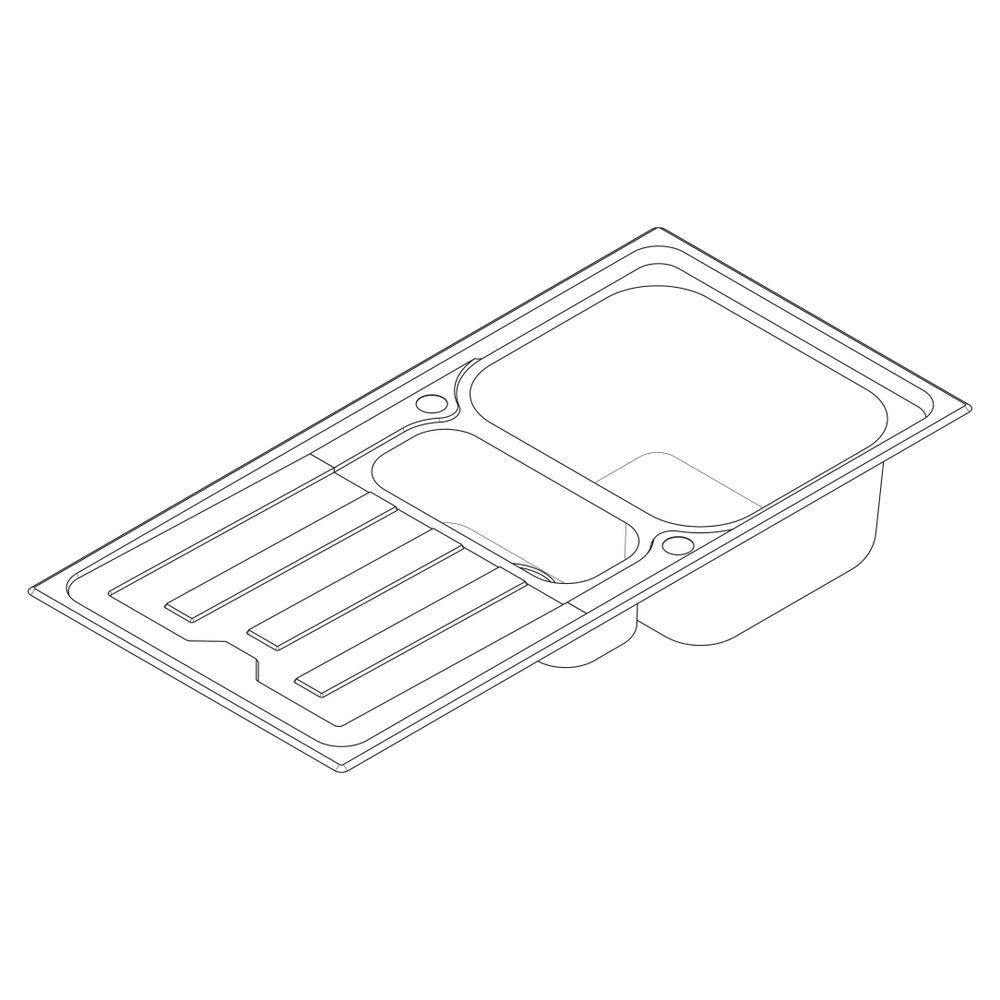 hansgrohe S44 S440-A517 100 Einbauspüle 342/145 mit Abtropffläche und automatischer Ablaufgarnitur, Edelstahl