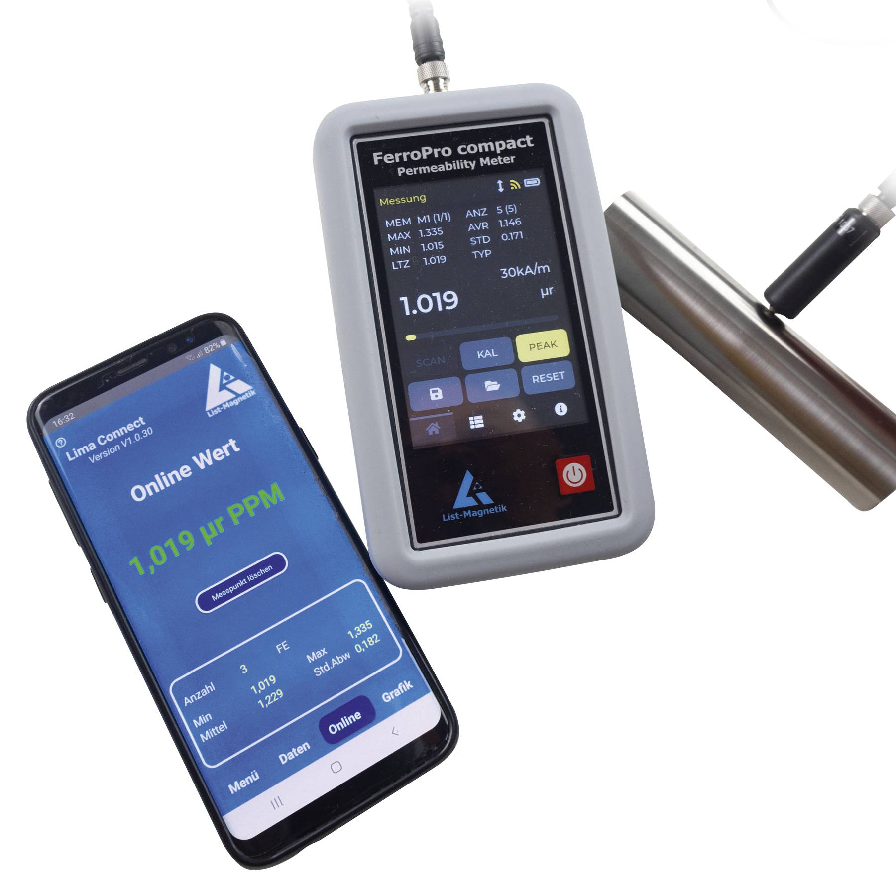 PCE Instruments LM-FERRO-PRO Magnetfeld Analysegerät mit Datenloggerfunktion