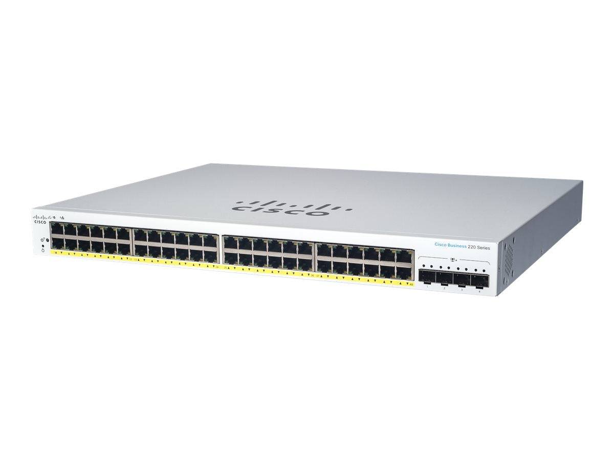 CBS220-48T-4G-UK - Cisco Business 220 Series Switch, 48 x 10/100/1000 + 4 x Gigabit SFP