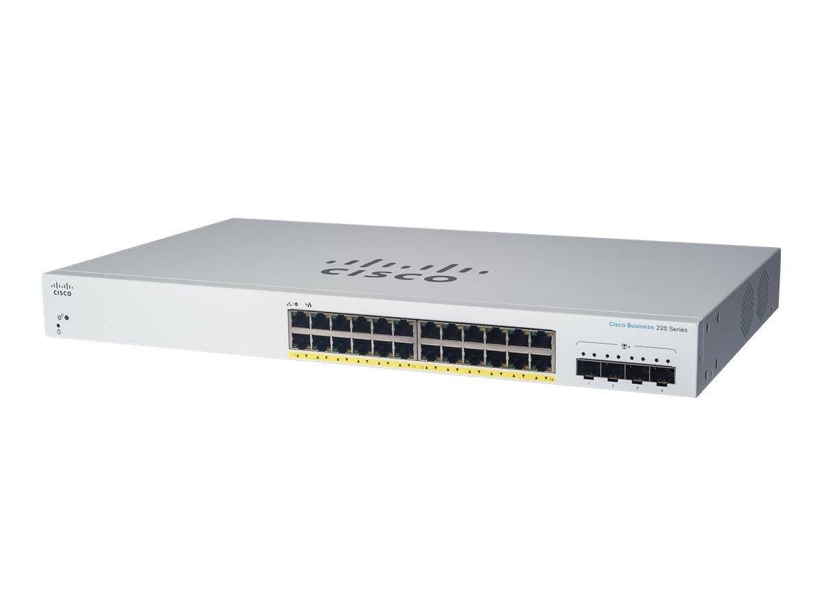 CBS220-24P-4X-UK - Cisco Business 220 Series Switch, Smart, 24x 10/100/1000 PoE+