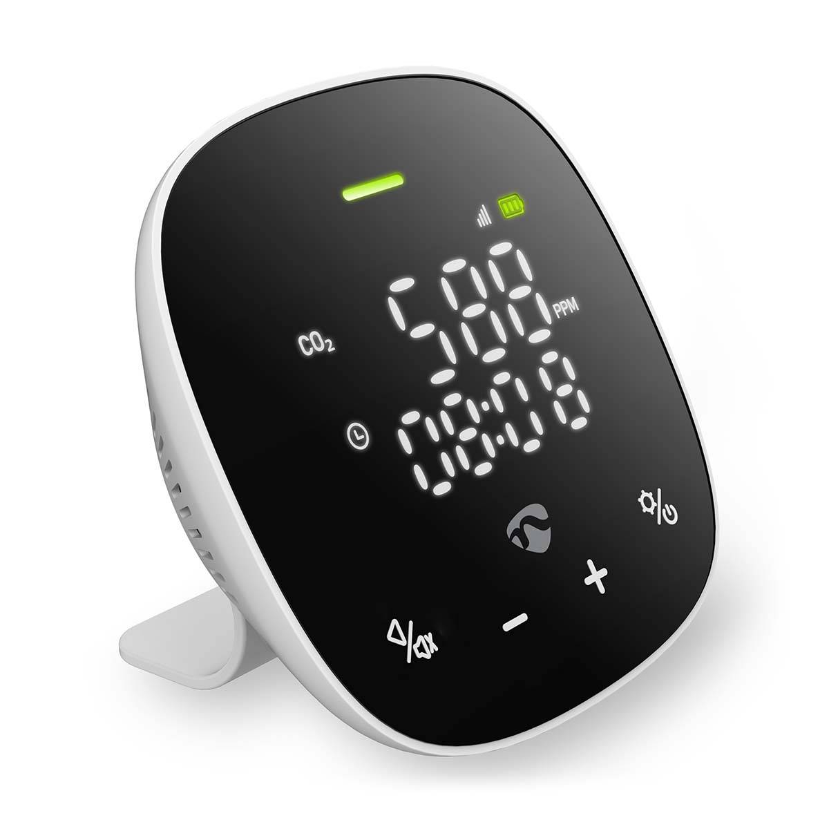 SmartLife Air Quality Monitor Black White Carbon Dioxide CO2 Plastic