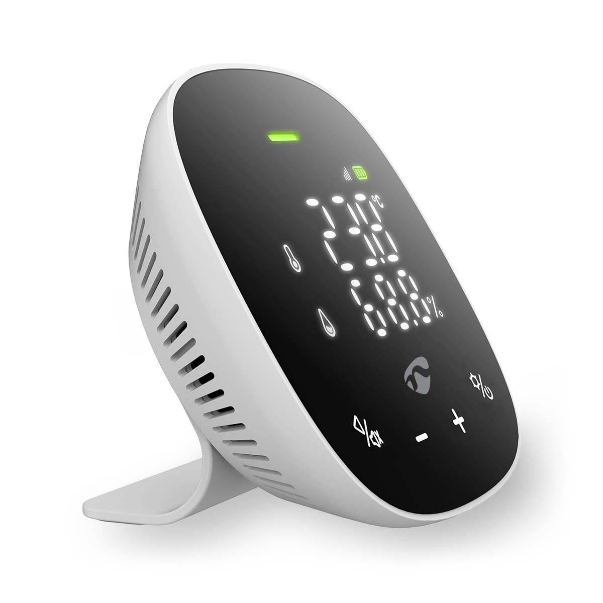 SmartLife Air Quality Monitor Black White Carbon Dioxide CO2 Plastic