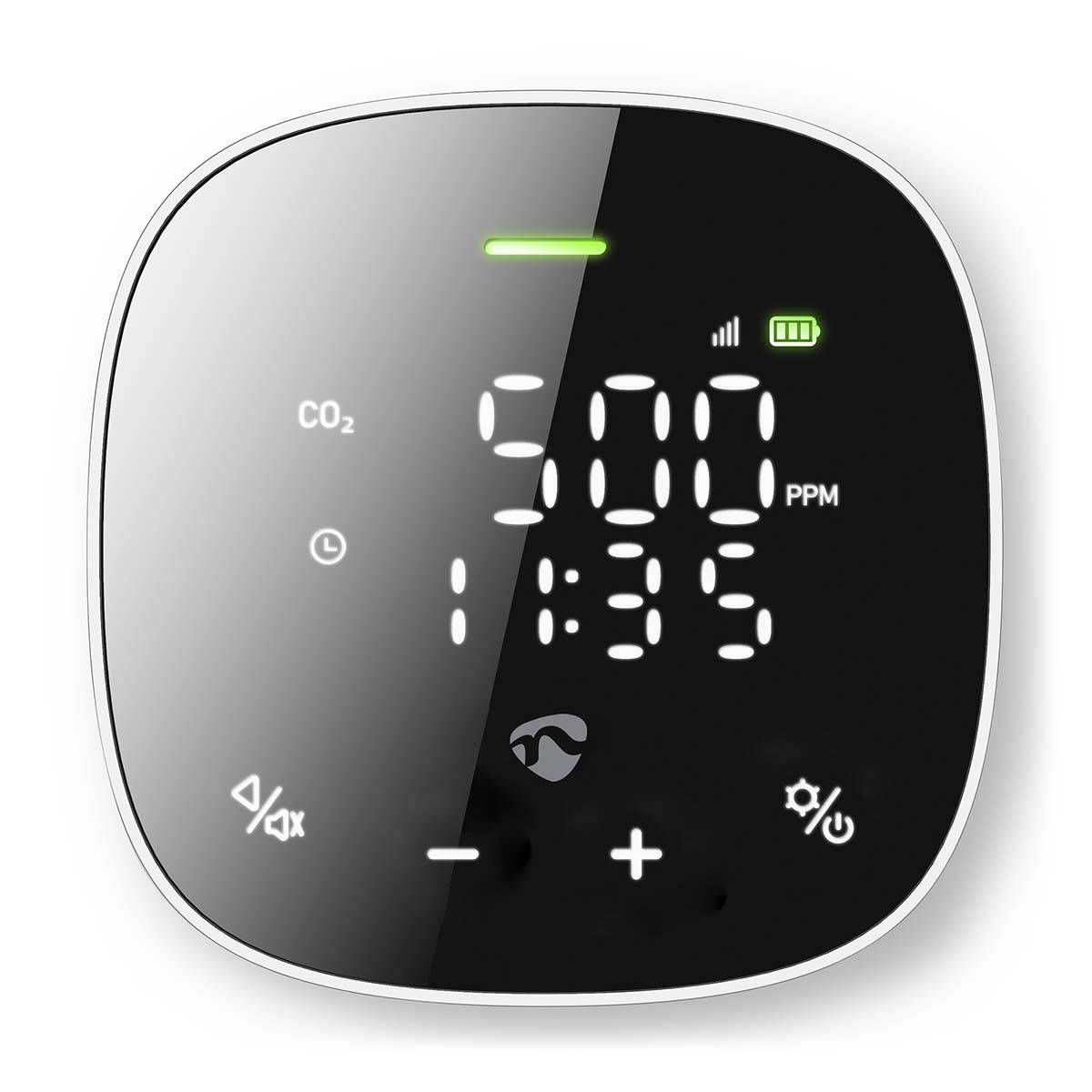 SmartLife Air Quality Monitor Black White Carbon Dioxide CO2 Plastic
