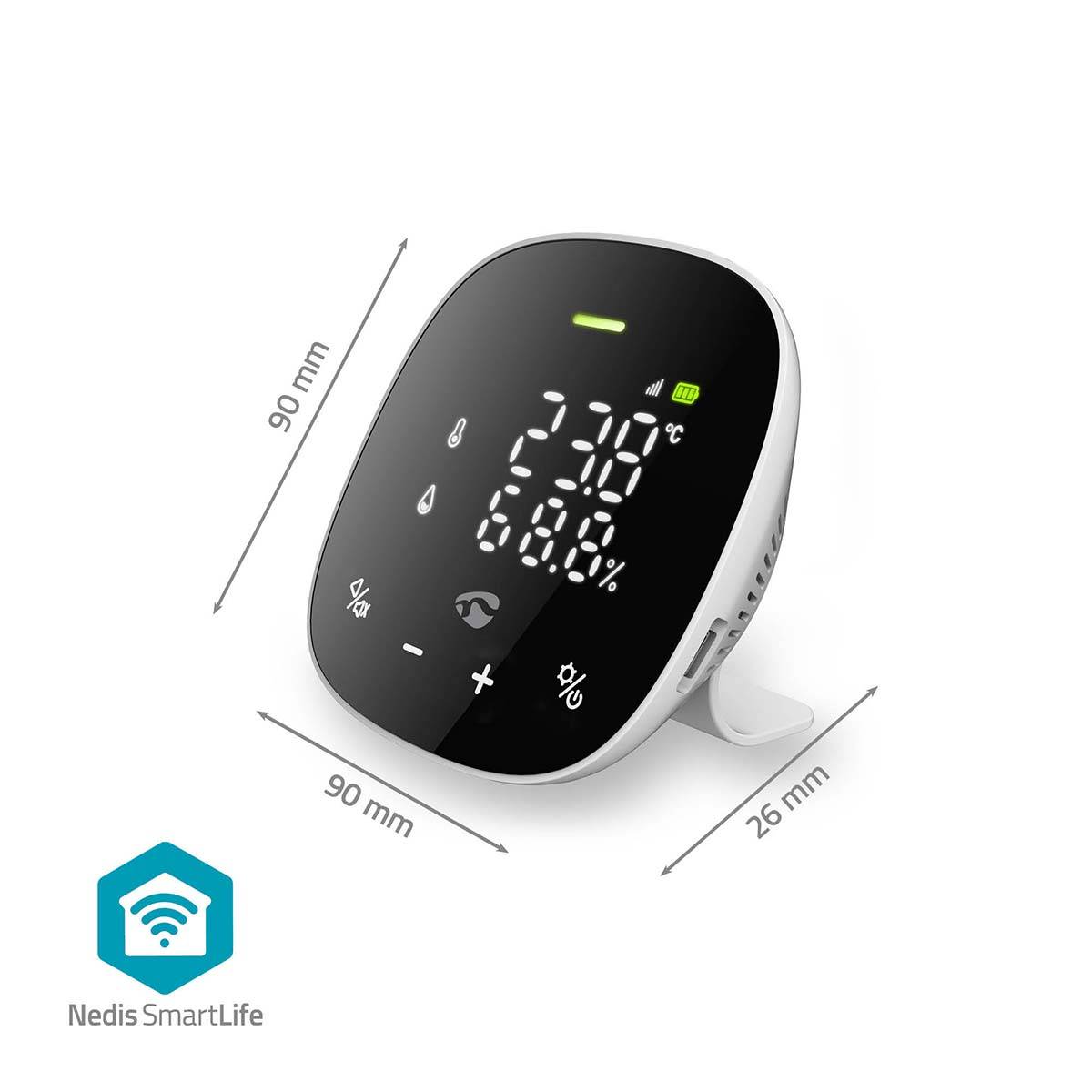 SmartLife Air Quality Monitor Black White Carbon Dioxide CO2 Plastic