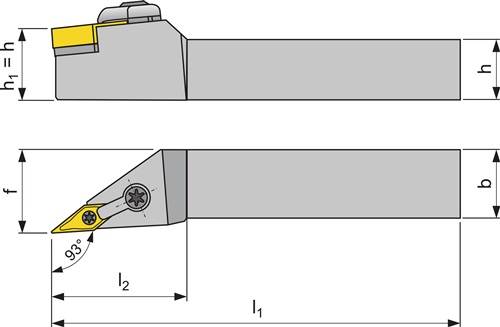 Klemmdrehhalter MVJNR2525M16 re.vern.Außen TECWERK