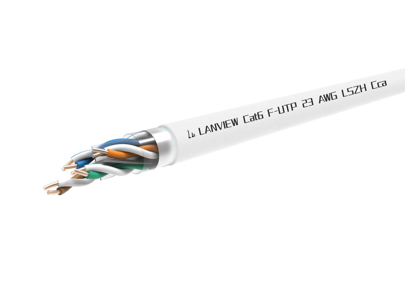 Cat6 F-UTP Network Cable 4x2xAWG23 LSZH white 500m,