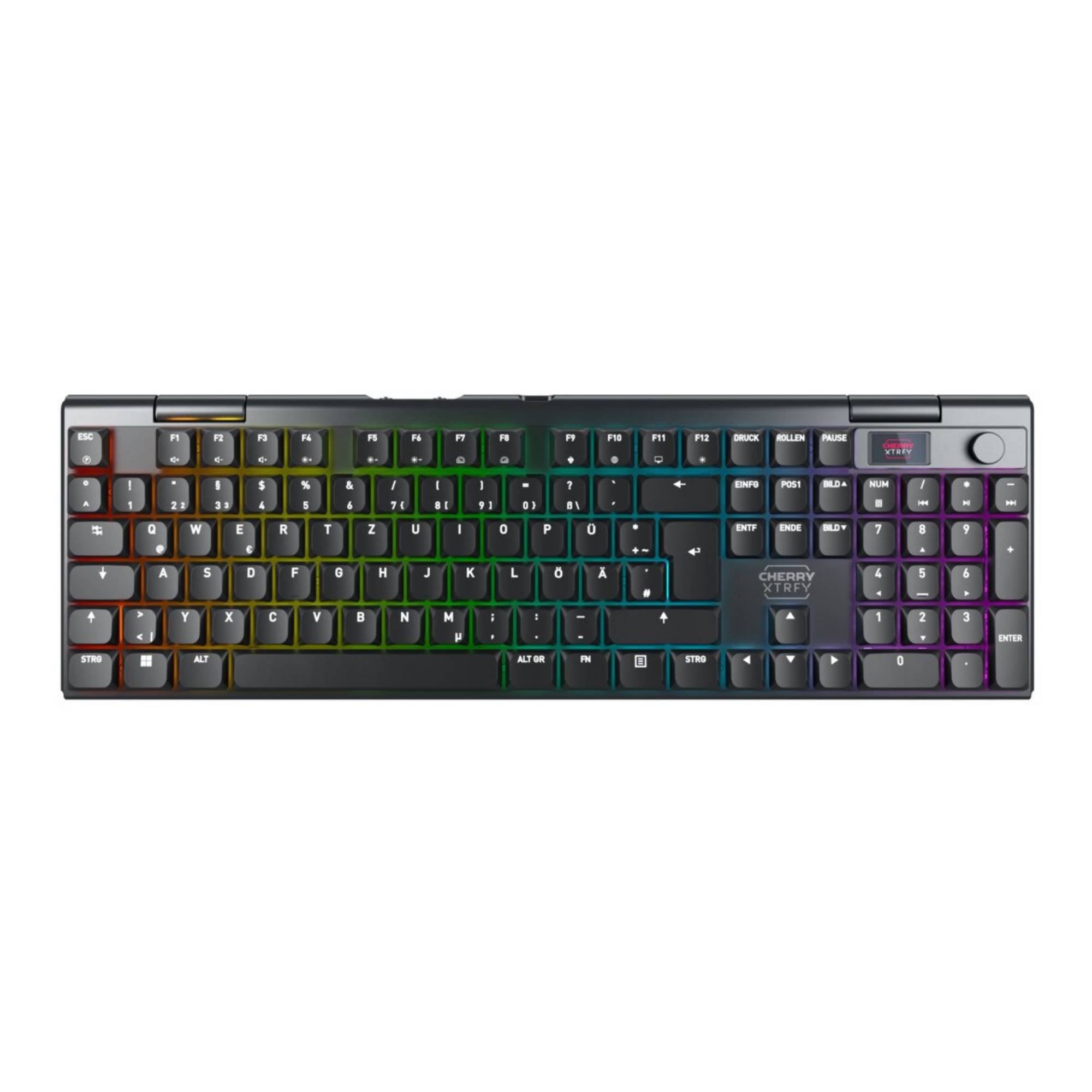 Cherry XTRFY MX 10.1 Wireless, Verkabelt & Kabellos, USB + RF Wireless + Bluetooth, Mechanischer Switch, AZERTY, RGB-L