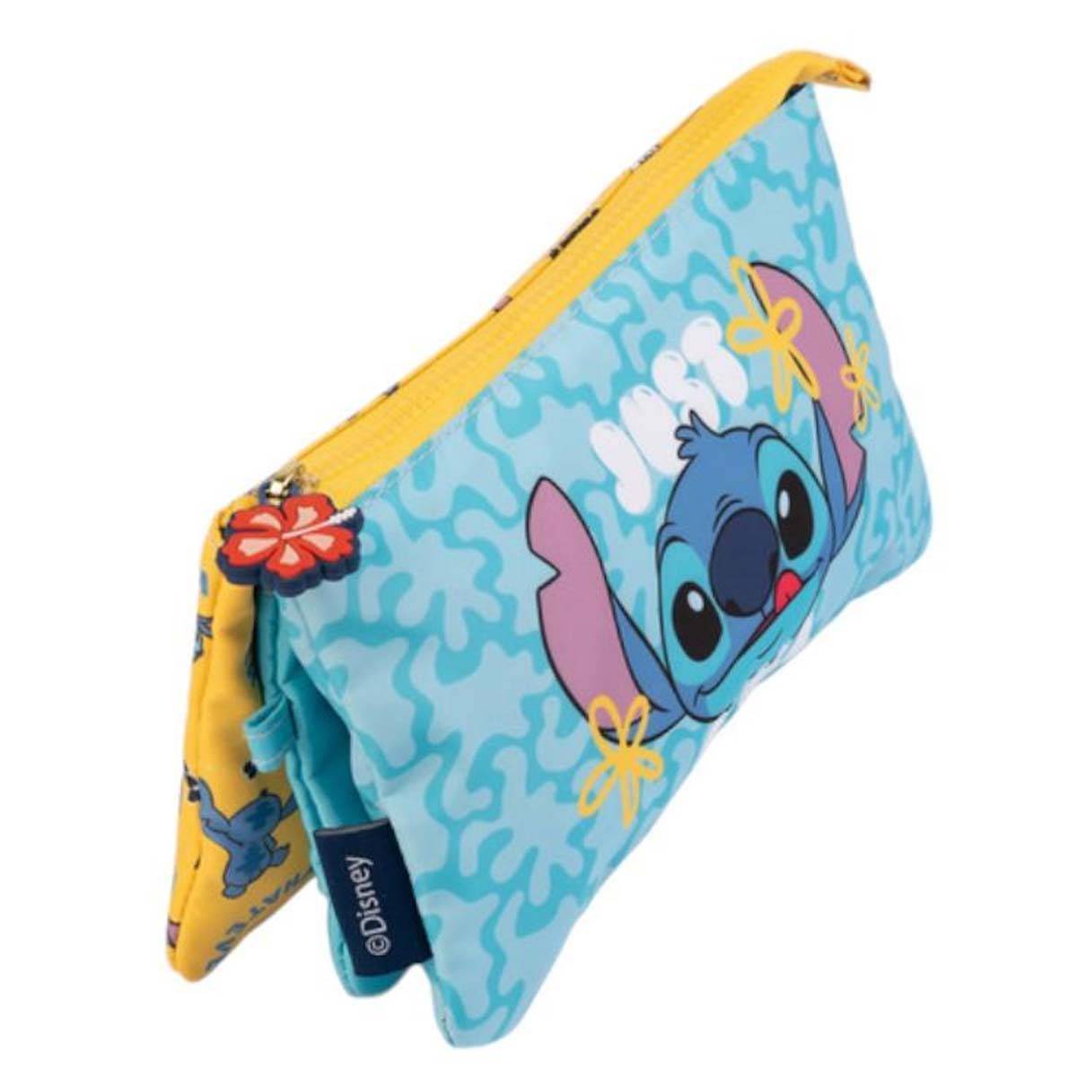 Federmäppchen 3 Fächer Tropical Stitch Kollektion Polyester langlebig Türkis