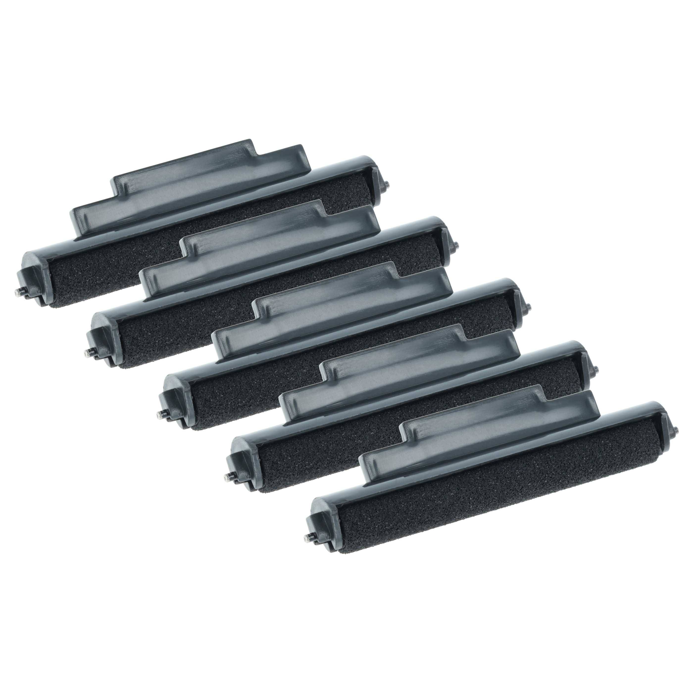 vhbw 5x Farbrolle, Farbwalze Schwarz kompatibel mit Sharp 1166, 1168, 1169, 1182, 1199, 2158 Taschenrechner