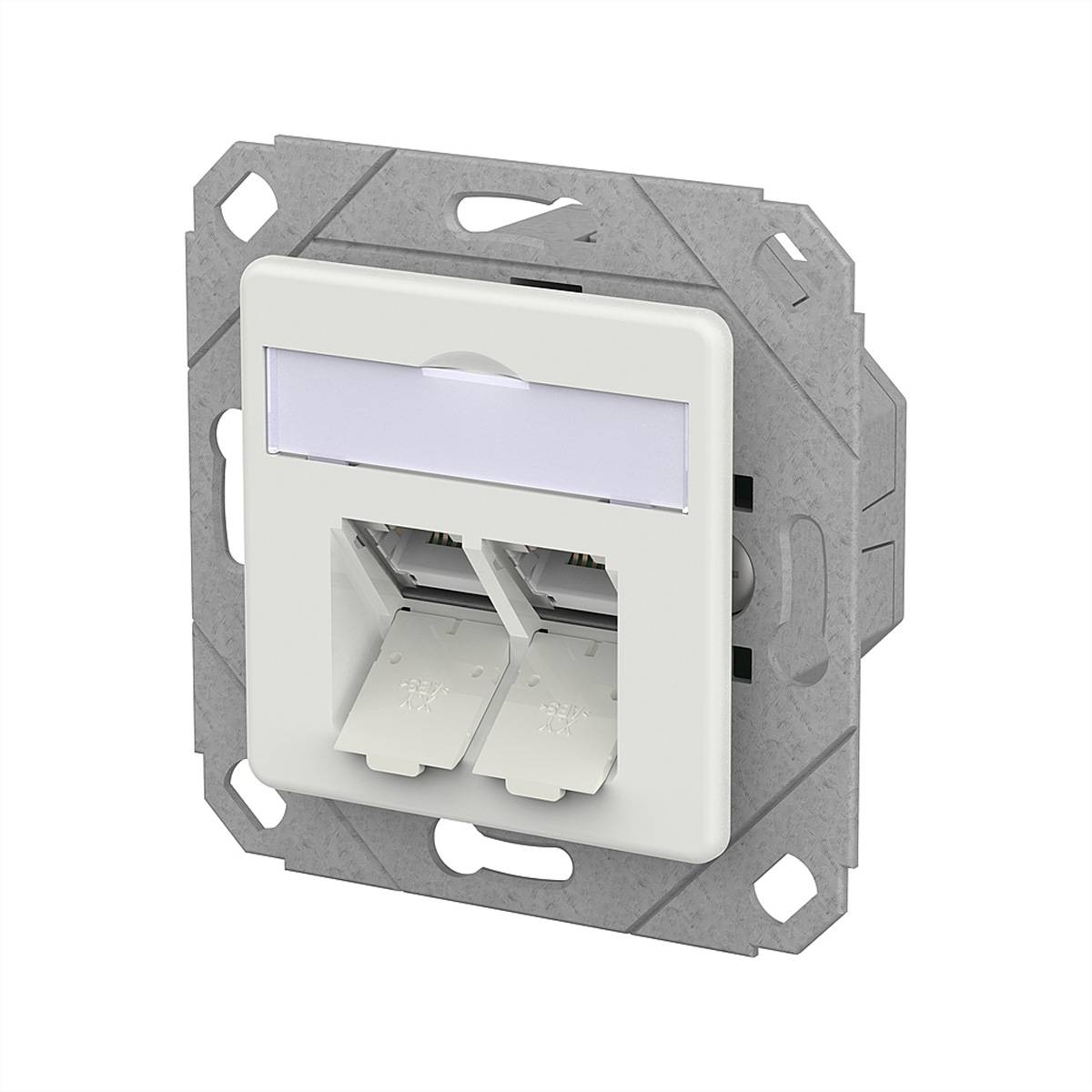 Metz Connect E-DAT C6A LSA++ Dose, 2 Port, UPk, verkehrsweiß