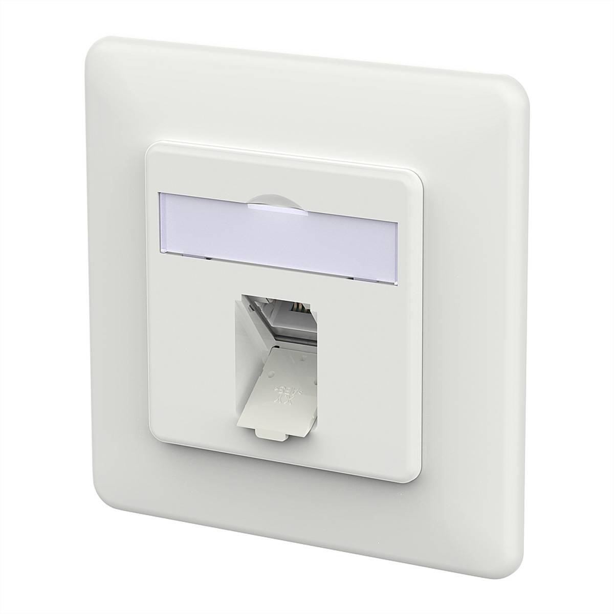 Metz Connect E-DAT C6A LSA++ Dose, 1 Port, UP, verkehrsweiß