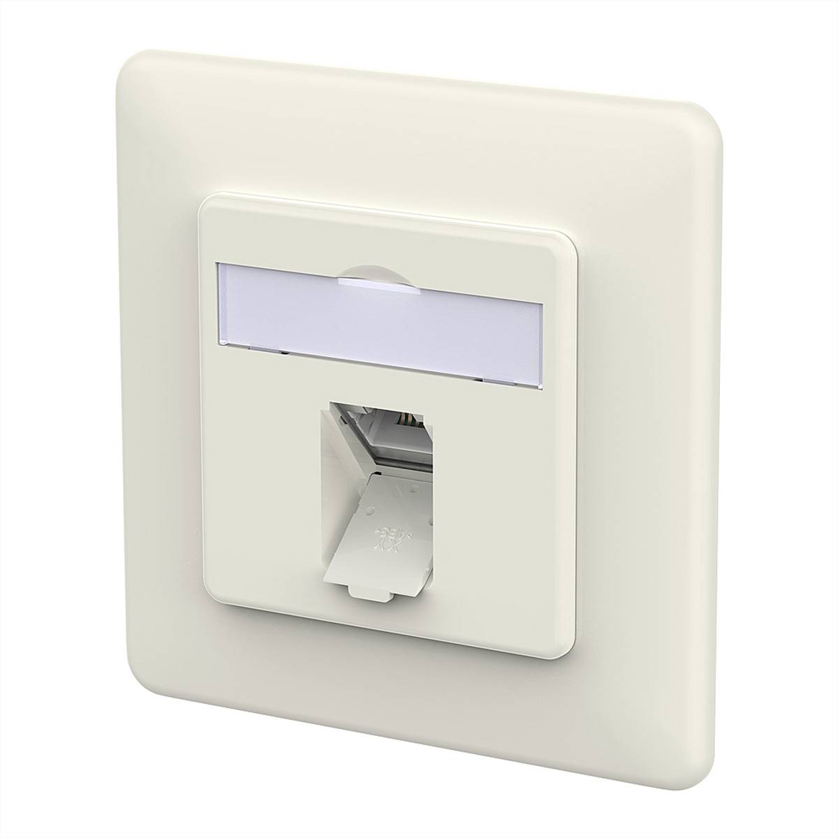 Metz Connect E-DAT C6A LSA++ Dose, 1 Port, UP, reinweiß