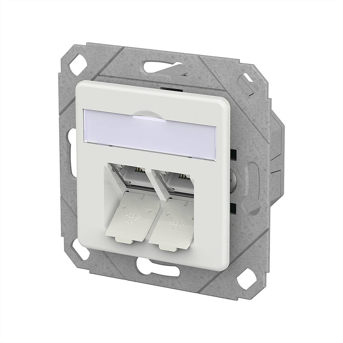 Metz Connect E-DAT C6A IDC Dose, 2 Port, UPk, verkehrsweiß