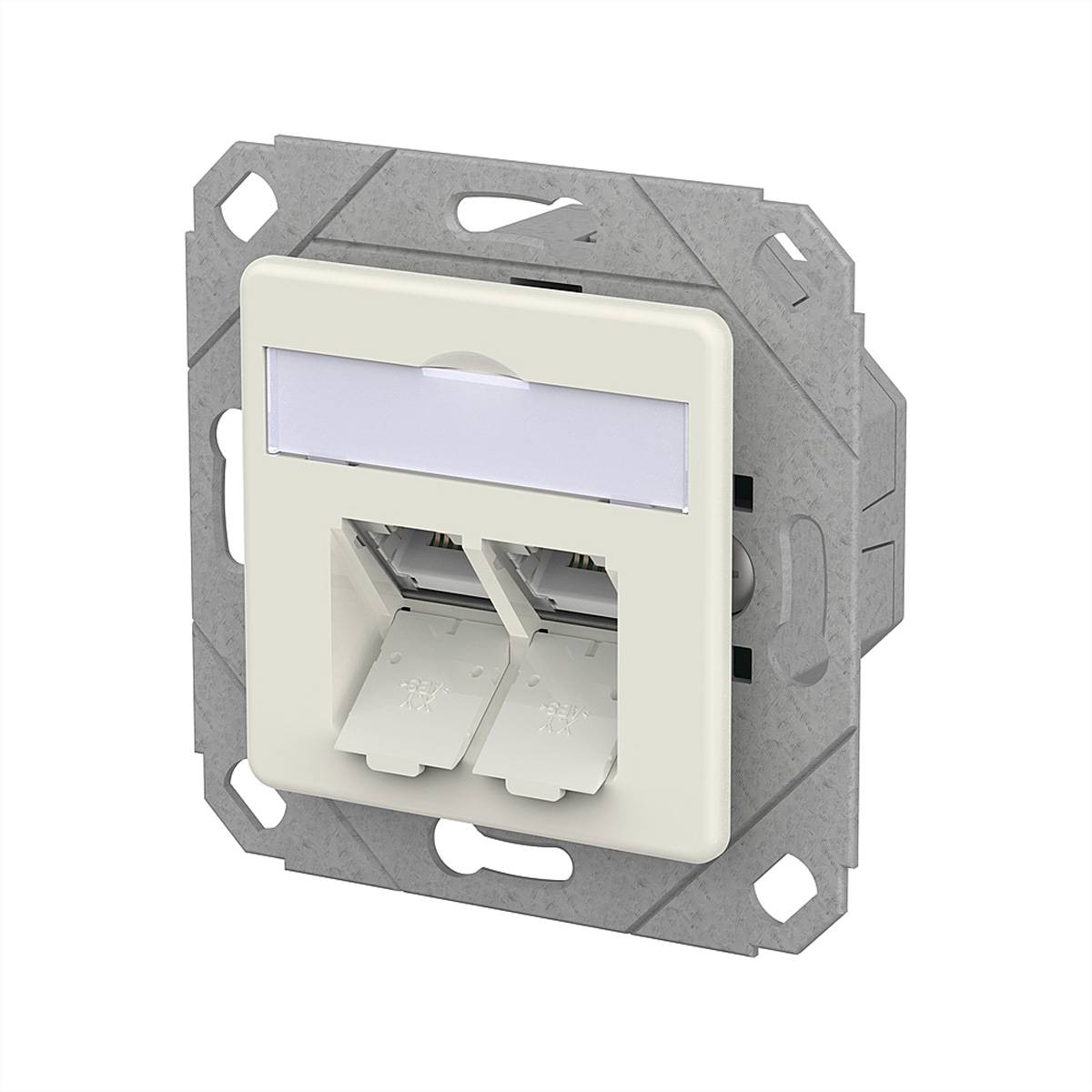 Metz Connect E-DAT C6A IDC Dose, 2 Port, UPk, reinweiß