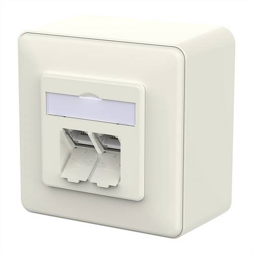 Metz Connect METZ CONNECT E-DAT C6A IDC Dose, 2 Port, Metz Connect 130D380002-I Prise RJ-45 Blanc 130D380002-I blanc 1