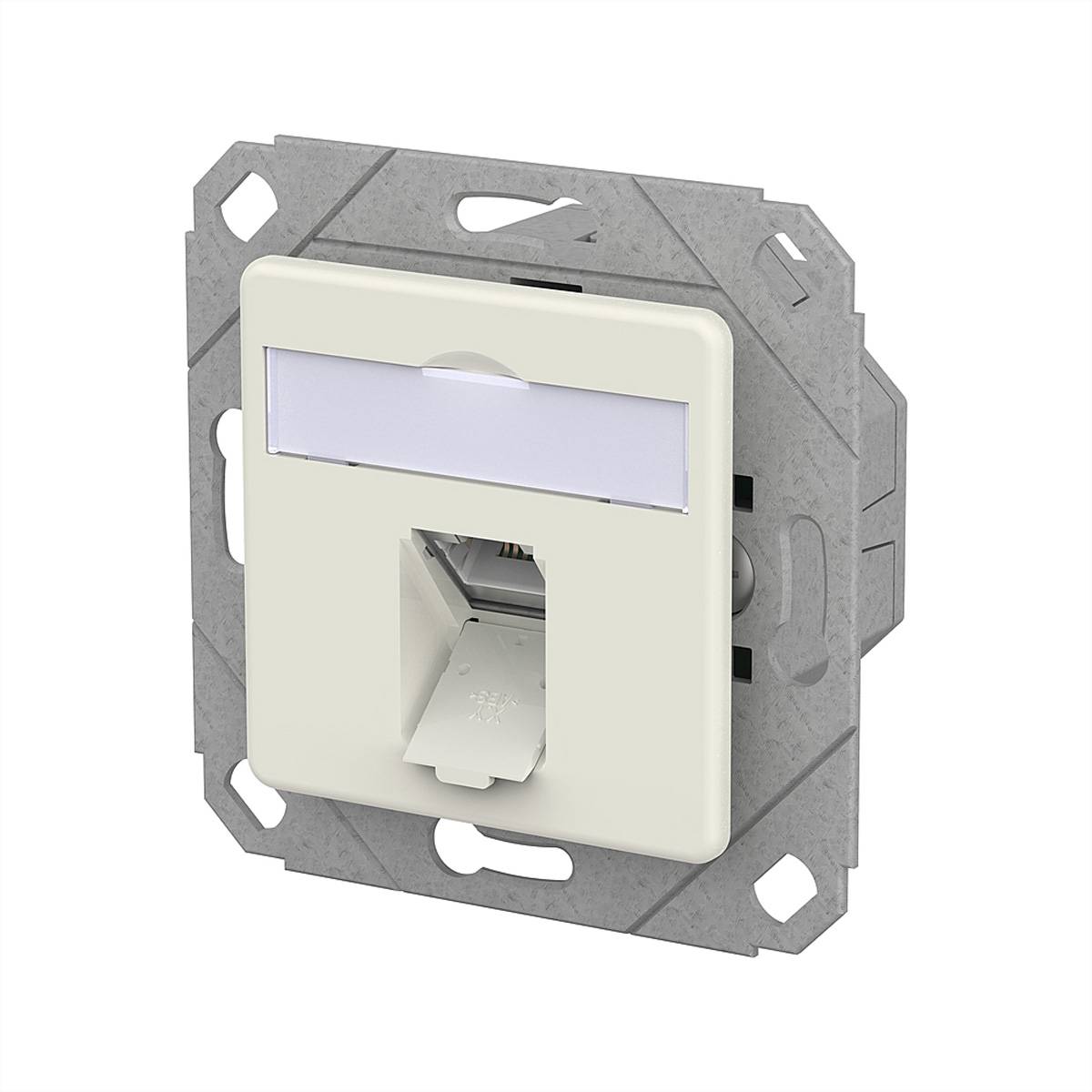 Metz Connect E-DAT C6A LSA++ Dose, 1 Port, UPk, reinweiß
