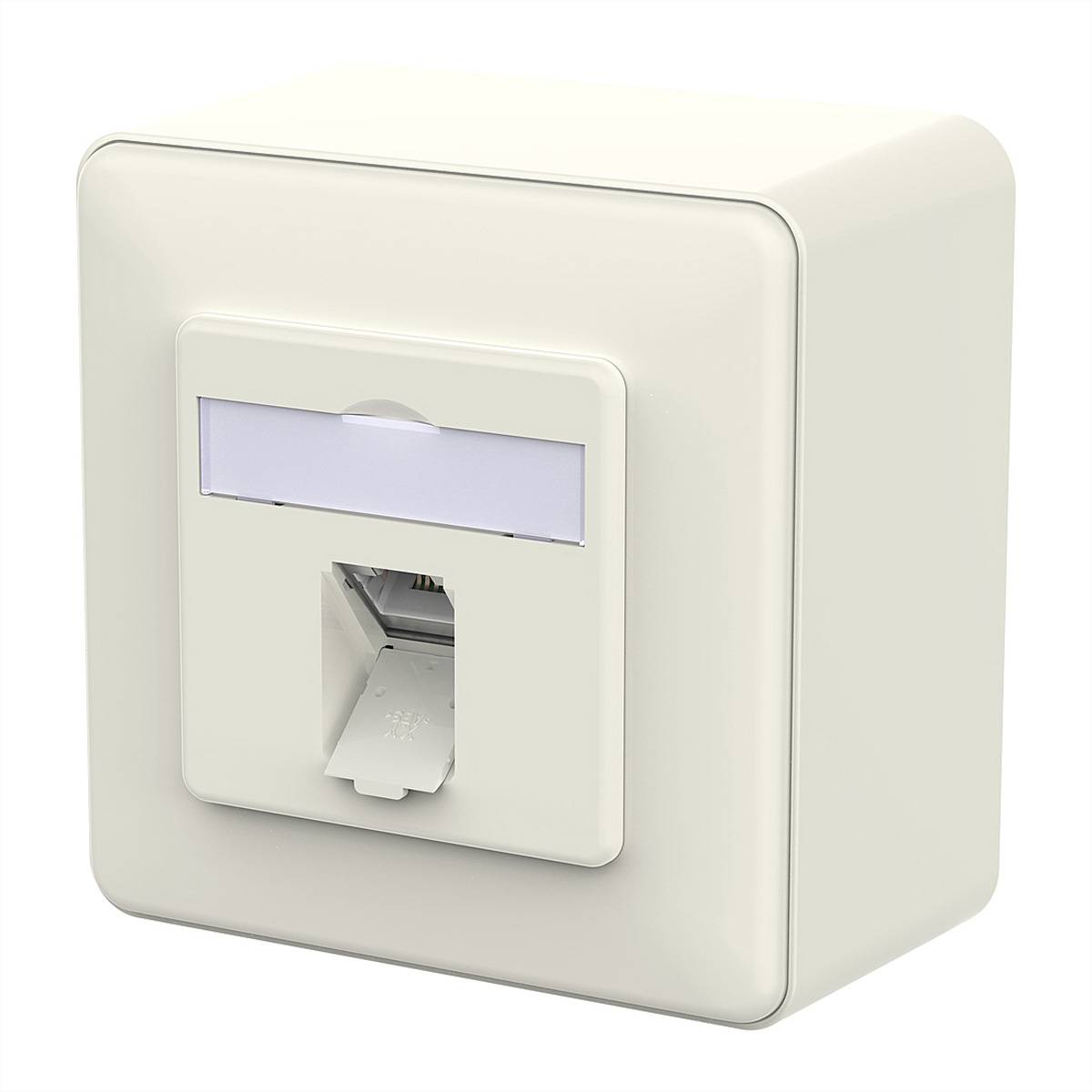 Metz Connect E-DAT C6A LSA++ Dose, 1 Port, AP, reinweiß