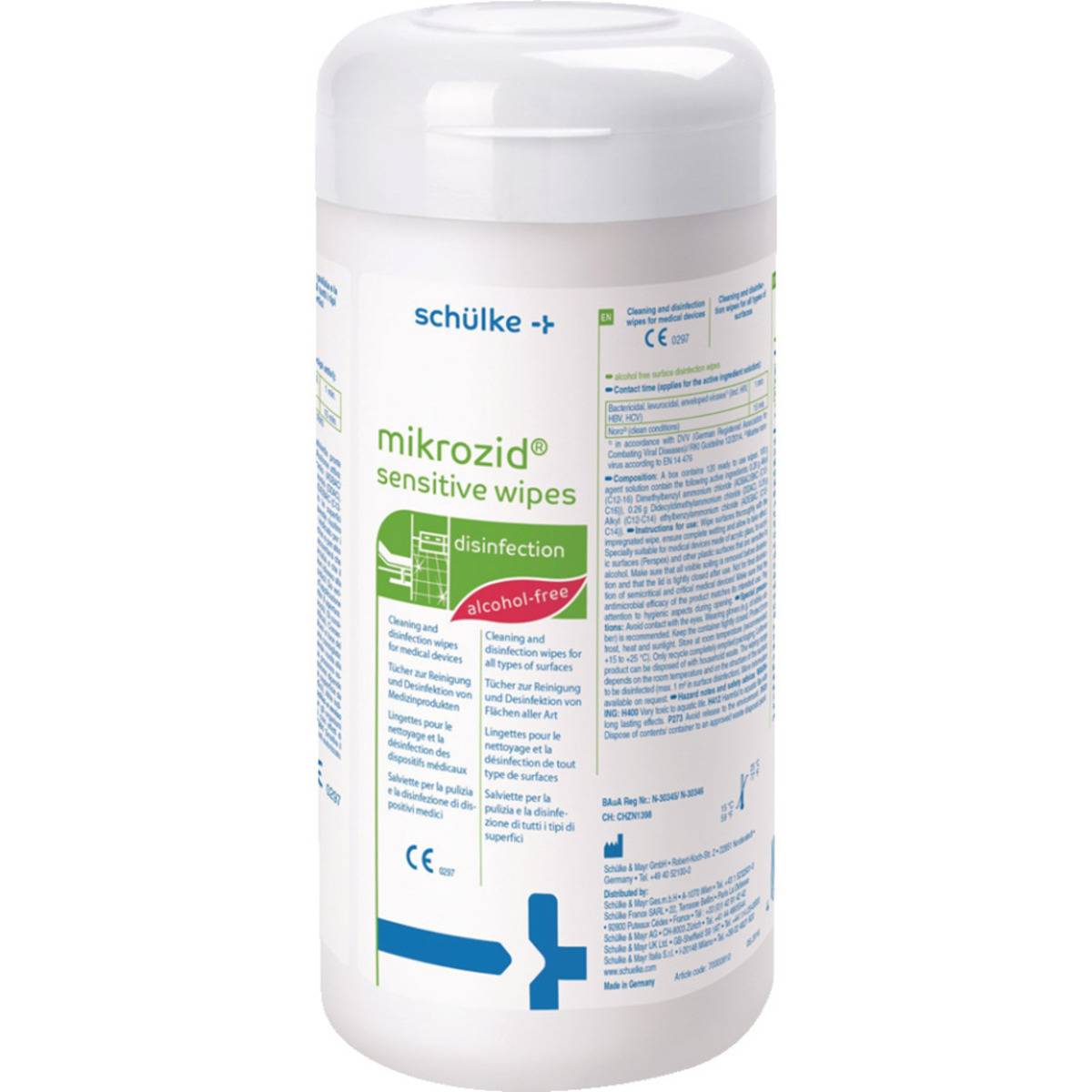 schülke mikrozid®sensitive wipes, alkoholfrei, 200 Tücher/Dose