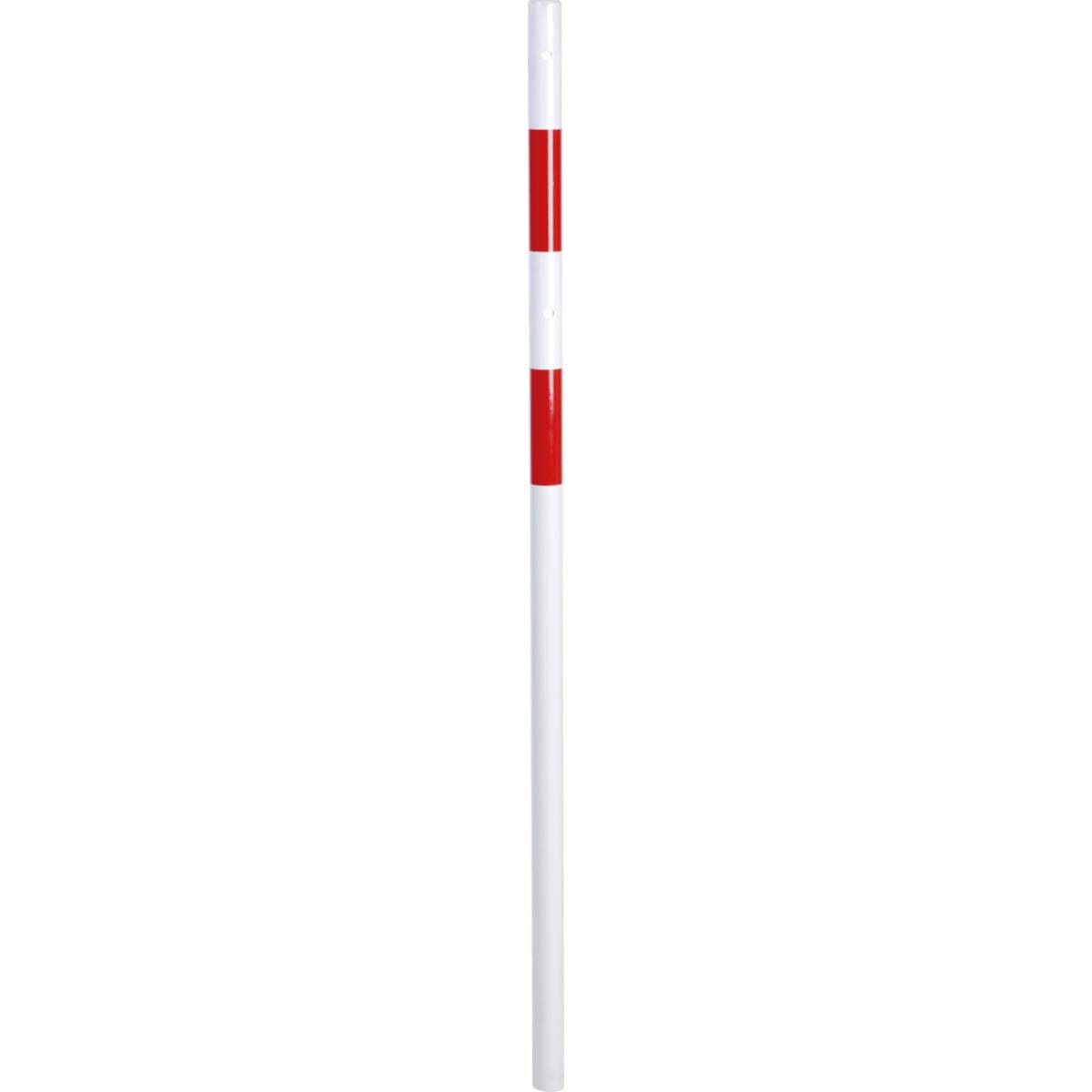 K.57 Schutzpfosten Light,zum Einbetonieren,weiß/rot,Stahl,verzinkt,1400mm Ø 42mm