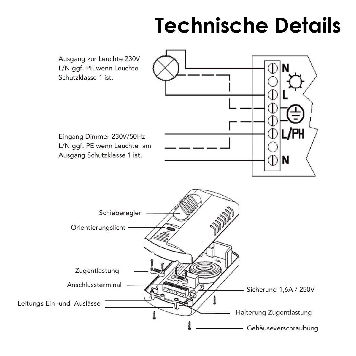ChiliTec - Fußdimmer für Halogen und LED 230V