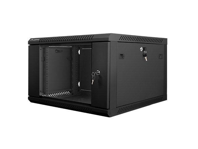 LANBERG 19" 6U 600x600 Wandgehäuse Glastür V2 (FlatPack) sw