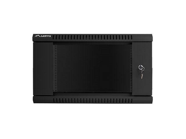 LANBERG 19" 6U 600x450 Wandgehäuse Glastür V2(FlatPack) sw