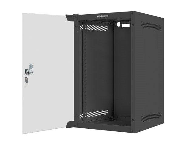 LANBERG 10 9U 280x310 Wandgehäuse Glastür (FlatPack) sw Multimedia-Technik 10 Gehäuse und