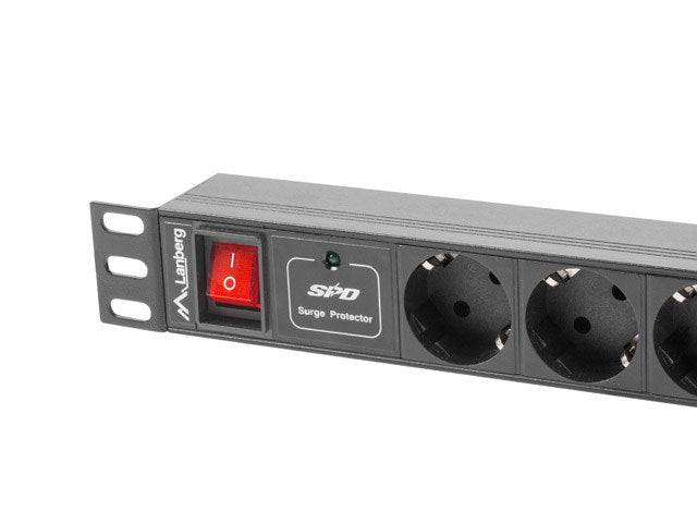 LANBERG 19 PDU-Steckdosenleiste 1U 7xSchuko C14 2,0m 16A sw Multimedia-Technik Steckdosenleisten