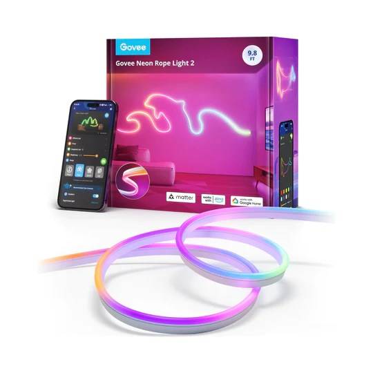 Govee H61D5, Intelligente Wandleuchte, Wi-Fi/Bluetooth, Transparent, Weiß, LED, Multi, Wand