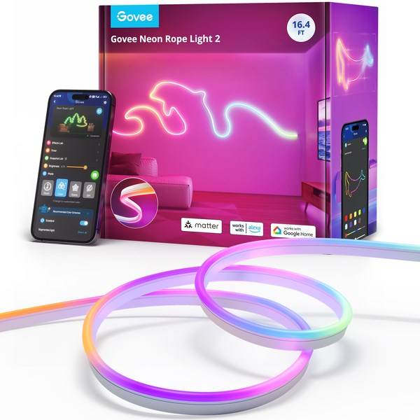 Govee H61D5, Intelligente Wandleuchte, Wi-Fi/Bluetooth, Transparent, Weiß, LED, Multi, Wand