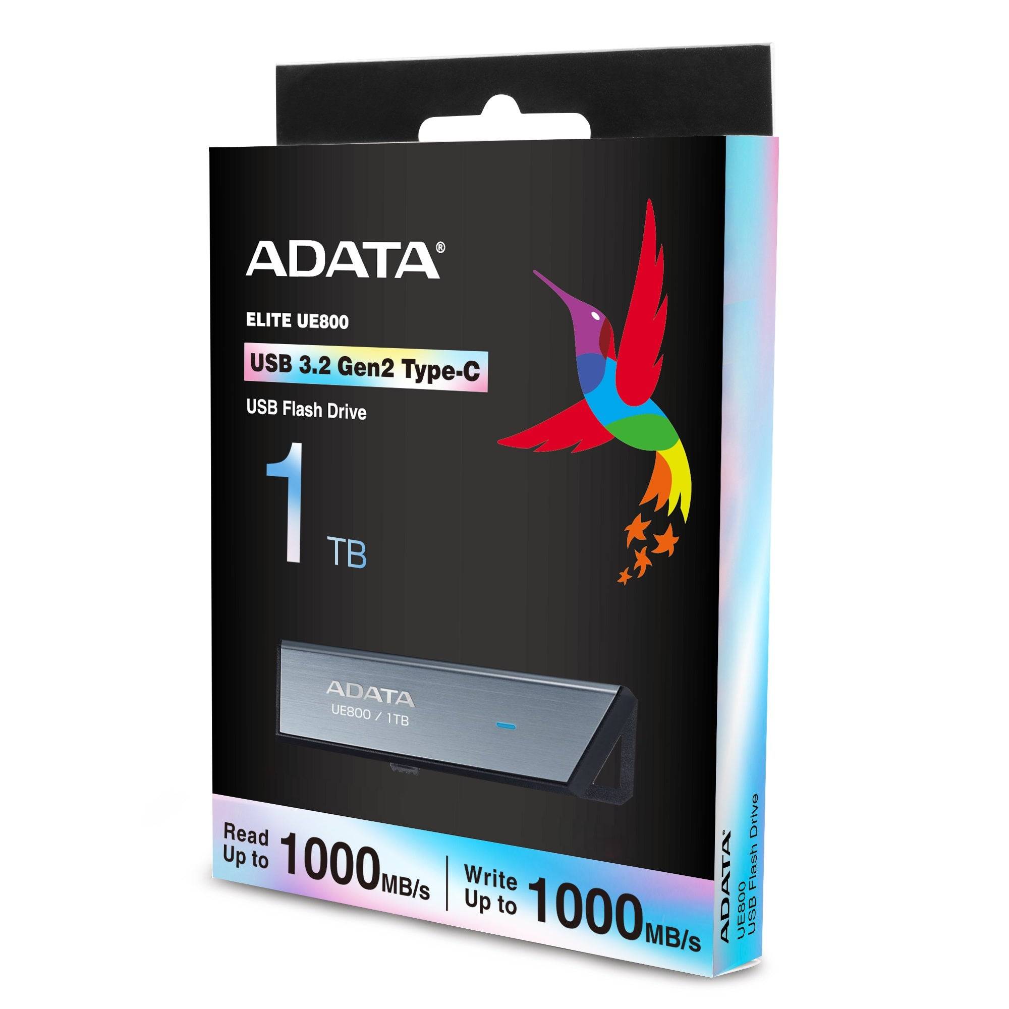 ADATA UE800 - USB-Flash-Laufwerk - 1 TB - USB-C 3.2 Gen 2 - Silber