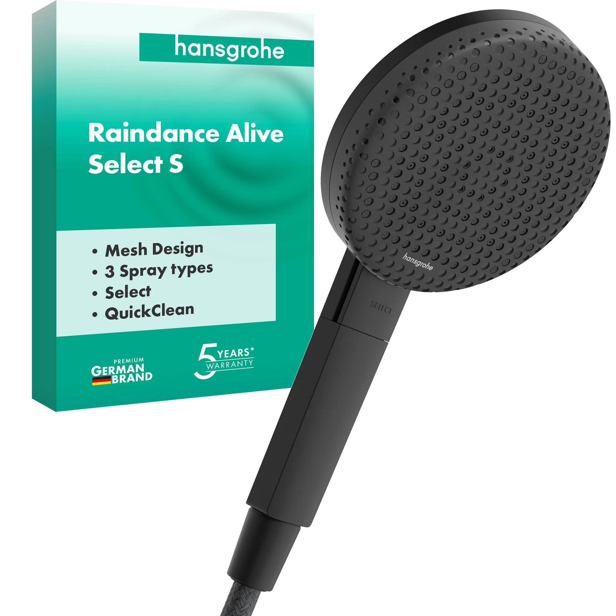 hansgrohe Raindance Alive Select S Handbrause 125 3jet, Mattschwarz