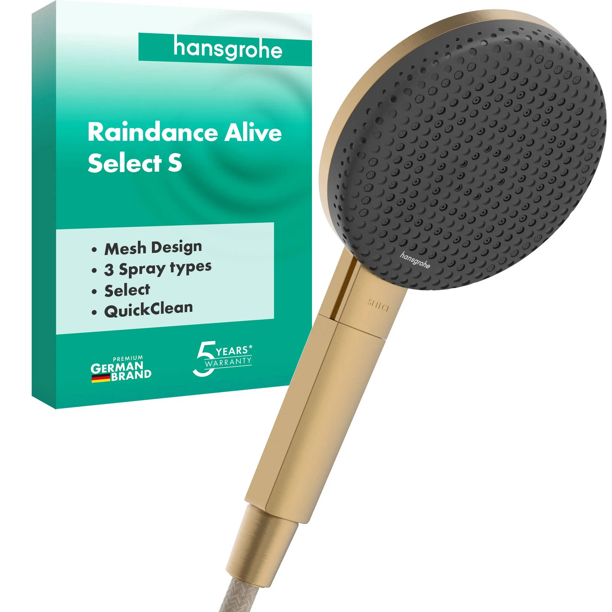 Hansgrohe Raindance Alive Select S Handbrause 125mm, 10,8l/min, 3jet, Brushed Bronze